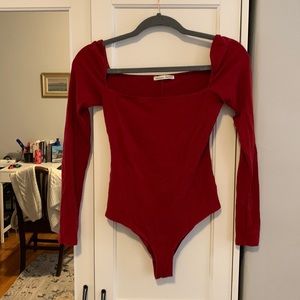 Stunning bright red reformation body suit size S.